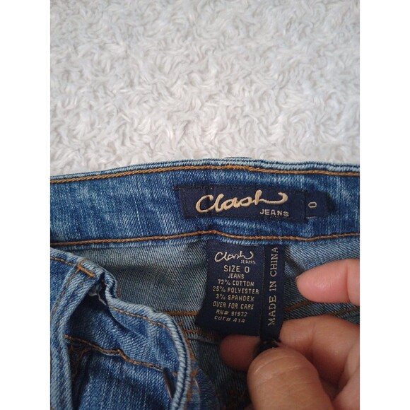 Clash jeans embroided ankle girl Blue jeans  Size 0 - Picture 7 of 10